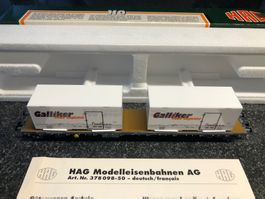 HAG SBB 4-achsig Wechselbrücken Containerwagen Galliker