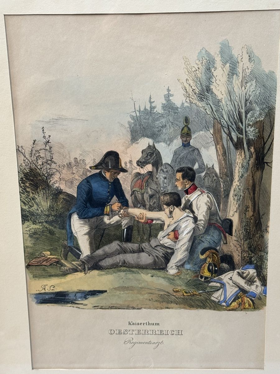 Grafica & Litografie: Altkolorierte Lithographie Regimentsarzt K. u. K.   B04# – Usato da Grenchen venduto da swiss.antiques 1