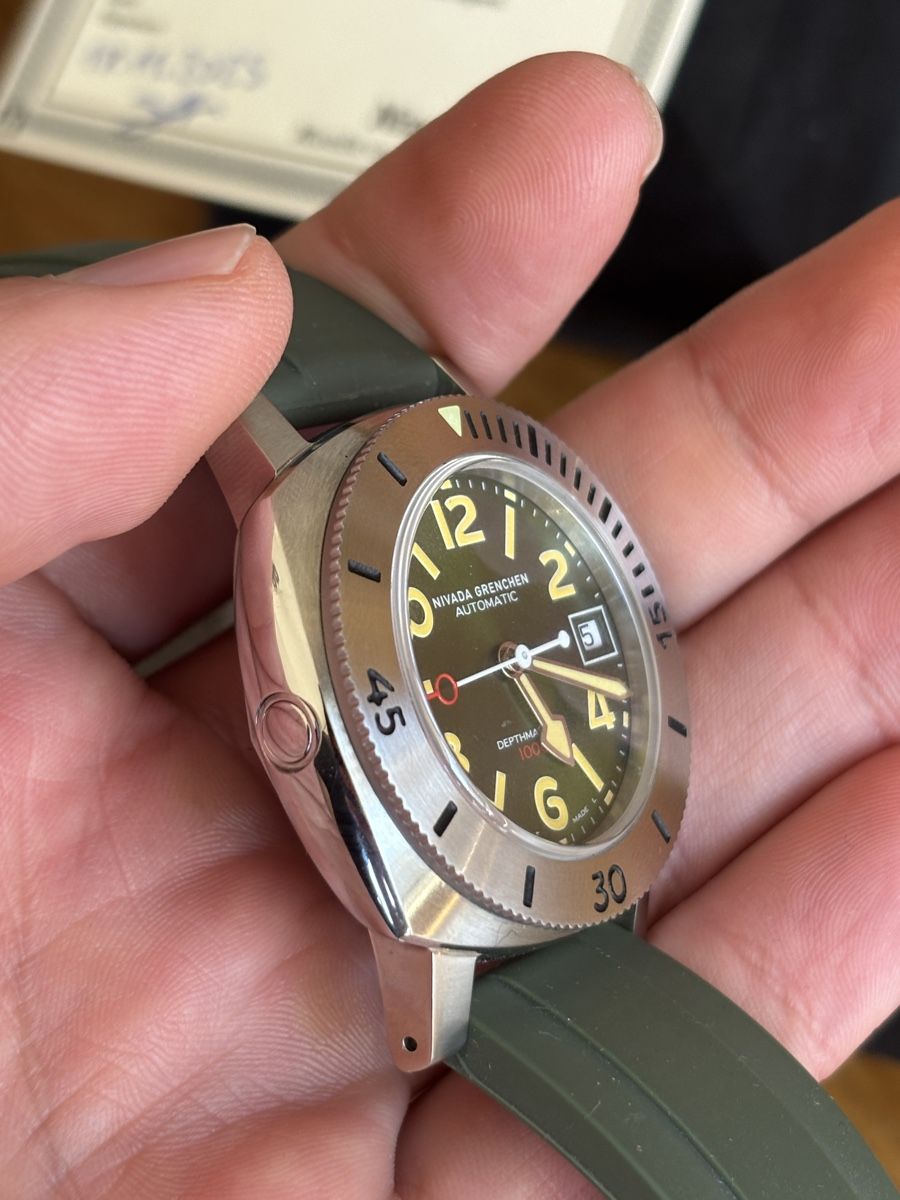 Nivada Orologi: Nivada Grenchen Uhr - Depthmaster Olive – Nuovo (secondo la descrizione) da Siebnen venduto da OGKurt 3