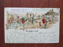 Belgien - 1892 Ansichtskarte mit Badekostuemen