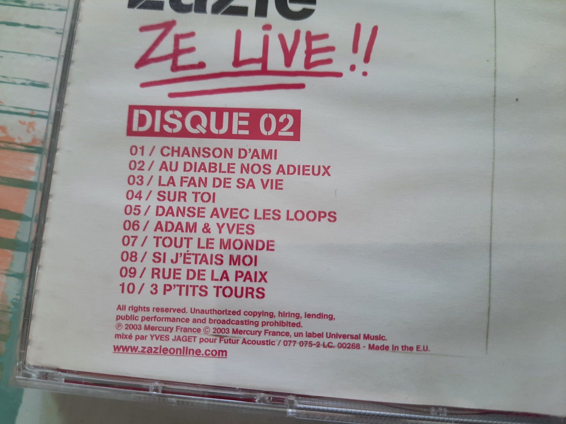 CD: CD Zazie - Ze Live – Usato da Pully venduto da bro_n52j 3