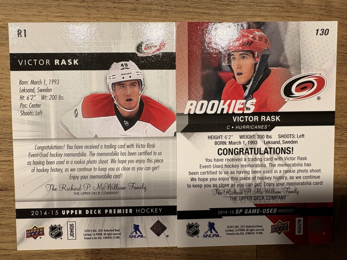 NHL Carte collezionabili: 2 x Game Jersey Card Victor Rask – Nuovo (secondo la descrizione) da Uttigen venduto da Brainbug 1