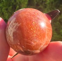 ☀️🧡 Arusha Sonnenstein Kugel mit funkelndem Glitzereffekt ✨