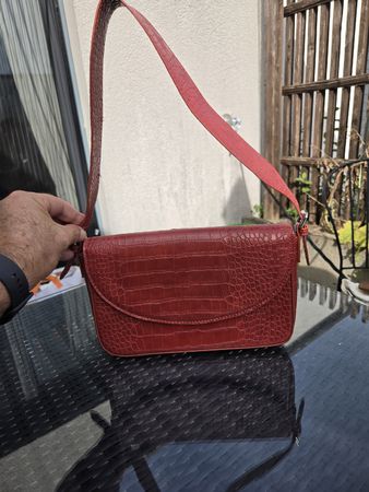 Sac à main Mango rouge aspect crocodile bon état