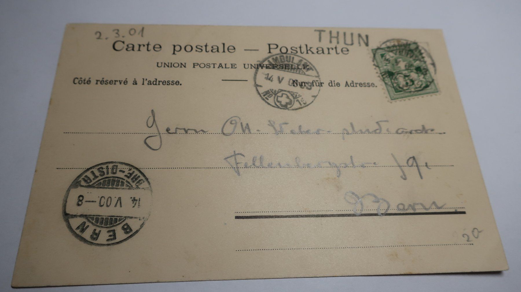 Ansichtskarten: Thoune, Thun. 1900 – Gebraucht aus Cormoret von Pascalll2001 6