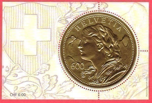 Tutti i francobolli: 2013  Spezialausgabe  Goldvreneli  Block  ** Postfrisch ** – Nuovo (secondo la descrizione) da Adliswil venduto da Aenti