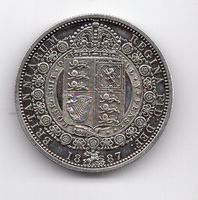 (1086) GB, 1/2 Crown 1887, top stgl