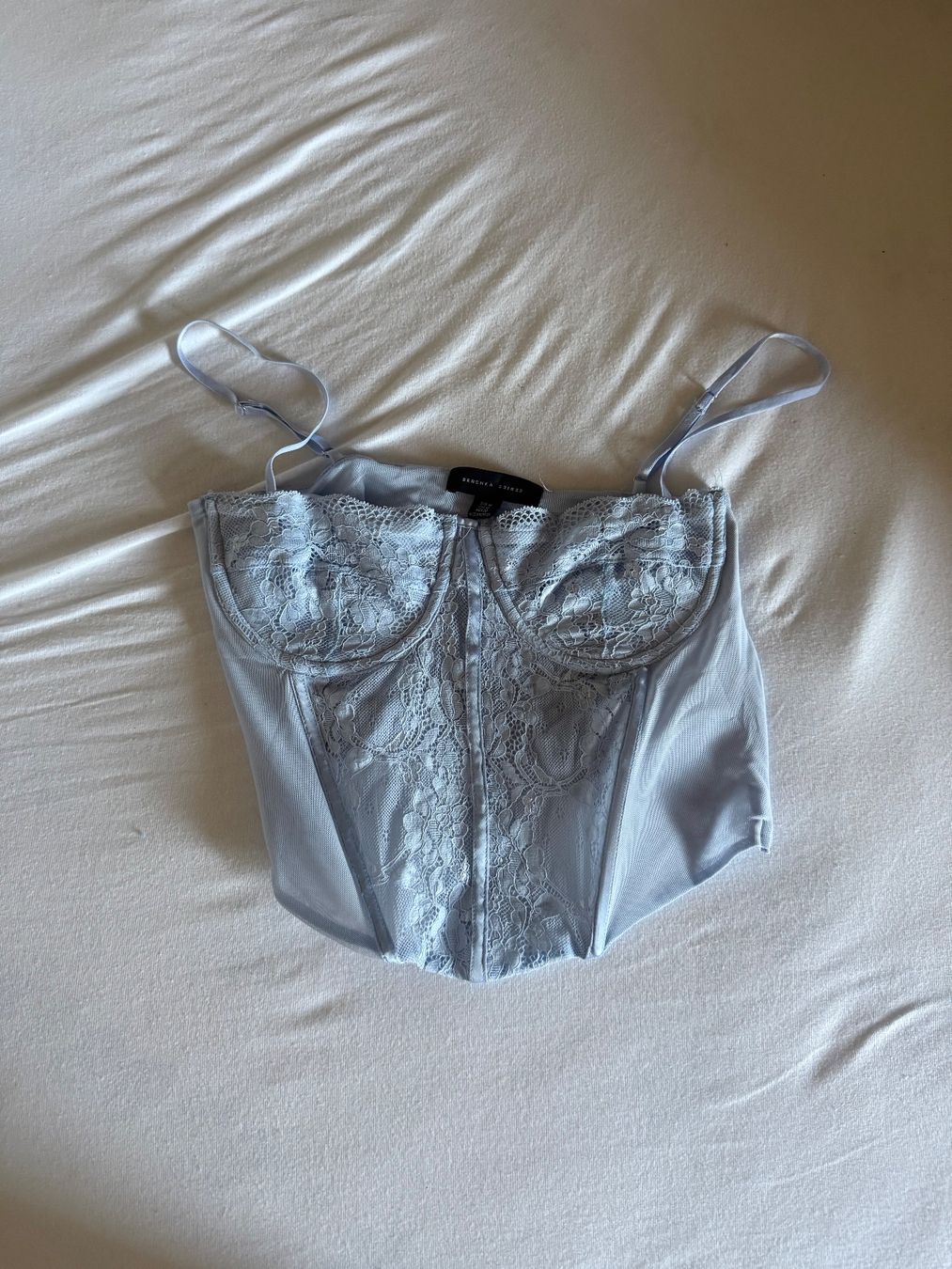Bershka Top: Corsage hellblau Grösse M mit Spitze neuwertig – Usato da Laupen BE venduto da Alina_aaee