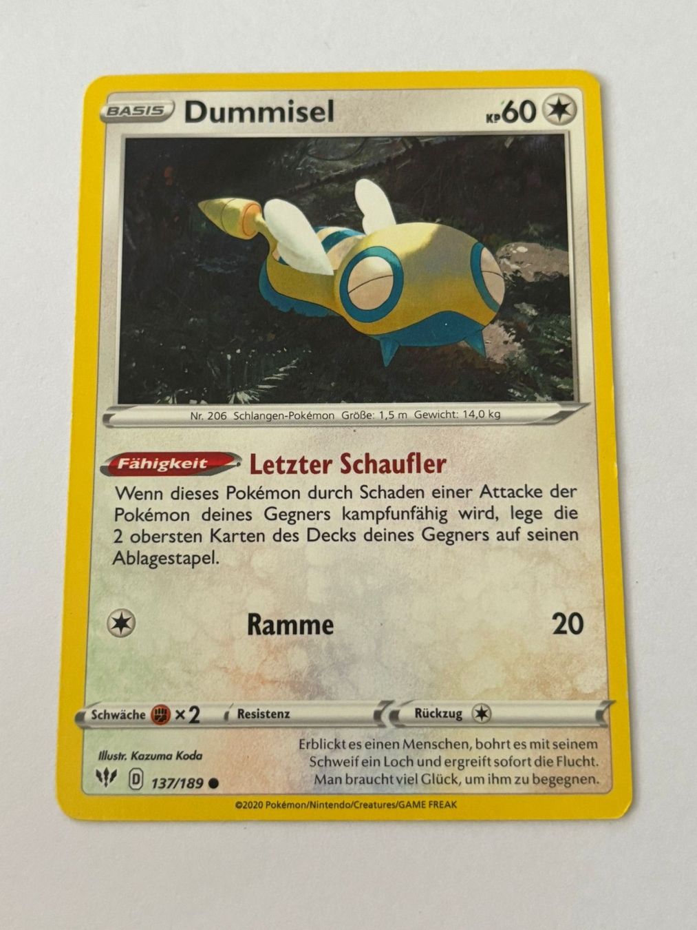 Pokémon Carte collezionabili: Pokemon-Karte Dummisel 137/189 – Usato da Herisau venduto da Seyashop1