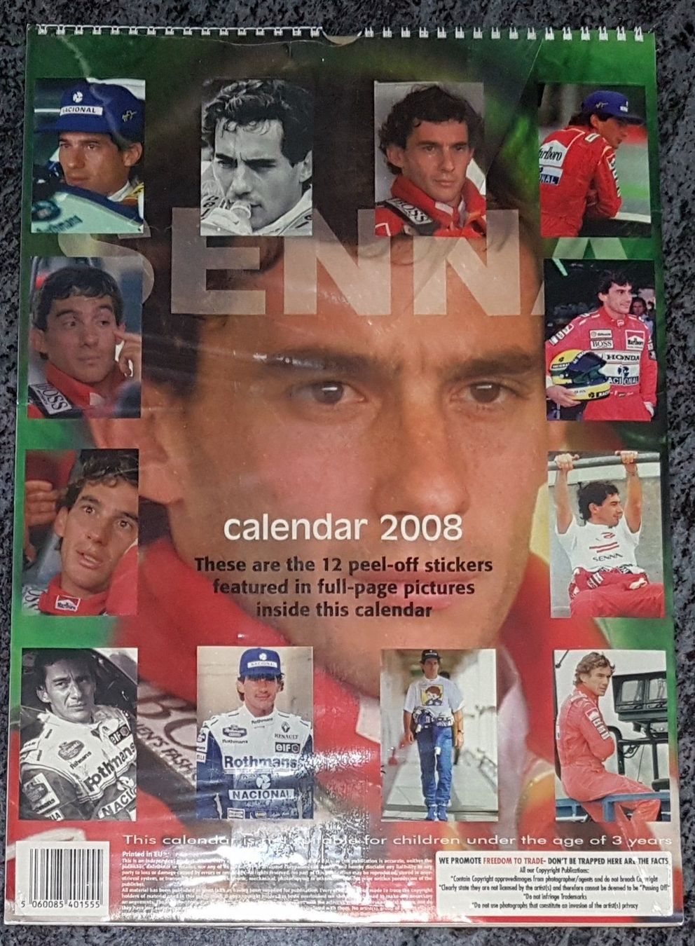 Calendari: AYRTON SENNA - CALENDRIER 2008 – Nuovo e nell'imballaggio originale da Peseux venduto da Black-Falcon 1