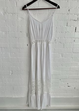 Weisses Sommerkleid / Baumwollle  – Gr. S/M