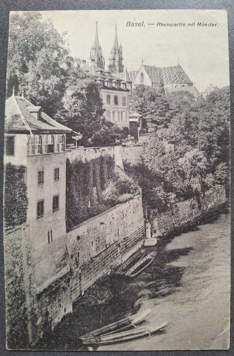 Cartoline postali: Basel Rheinpartie mit Münster  – Usato da Balgach venduto da SIMEON27