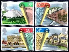 VEREINIGTES KÖNIGREICH STADTERNEUERUNG 4 MARKEN **POSTFRISCH