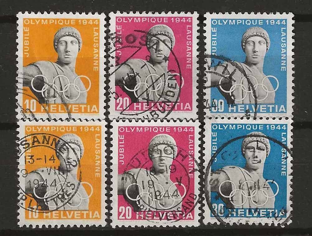 Tutti i francobolli: CH259 - 50 ans CIO 2 papiers obl. – Usato da Trélex venduto da Phil_Albert