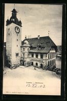 AK Luzern, Blick zum Rathaus, 1903