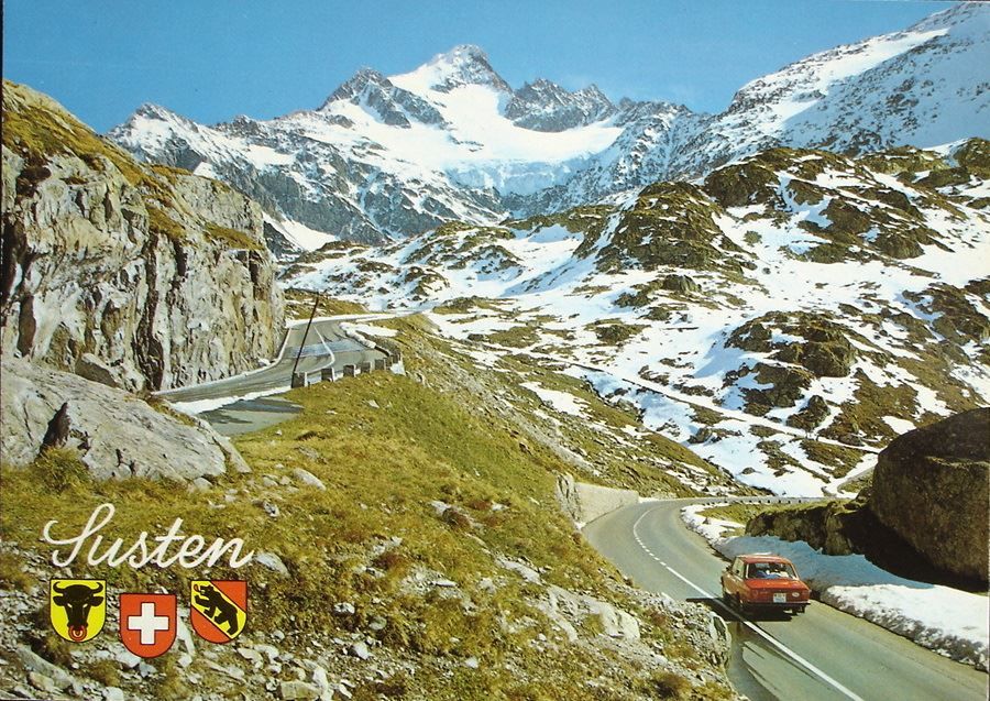 Cartoline postali: SUSTENPASS Stucklistock, Auto – Usato da Jona venduto da philajona