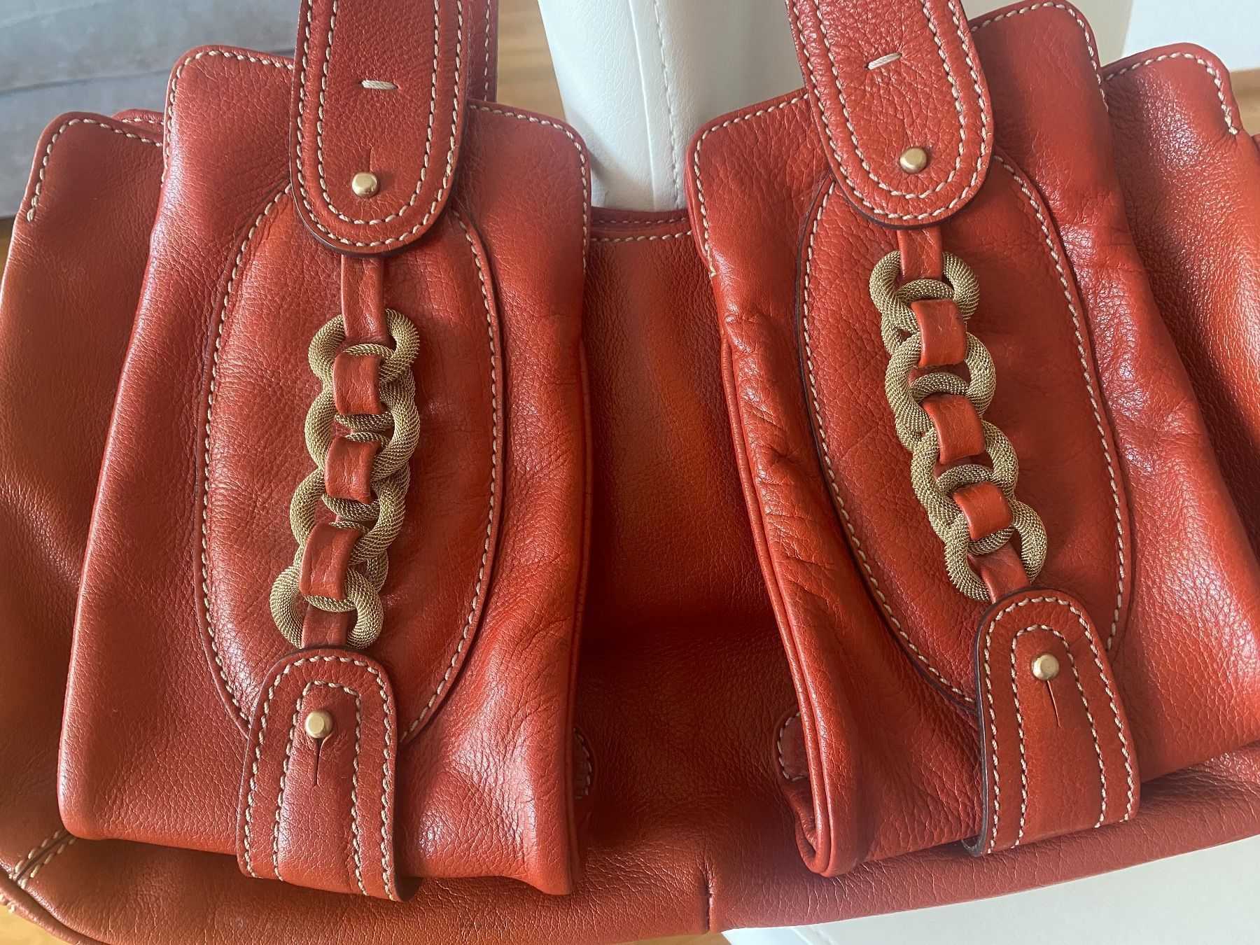 Borse da donna: Leder Tasche Rena Lange Orange – Nuovo (secondo la descrizione) da Schmiedrued venduto da visagistinalisha