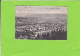 Biel und die Alpen von Leubringen--1907 versendet
