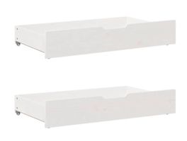 vidaXL Bettschubladen 2 Stk. Weiß 95x55x17cm Massivholz Neu!