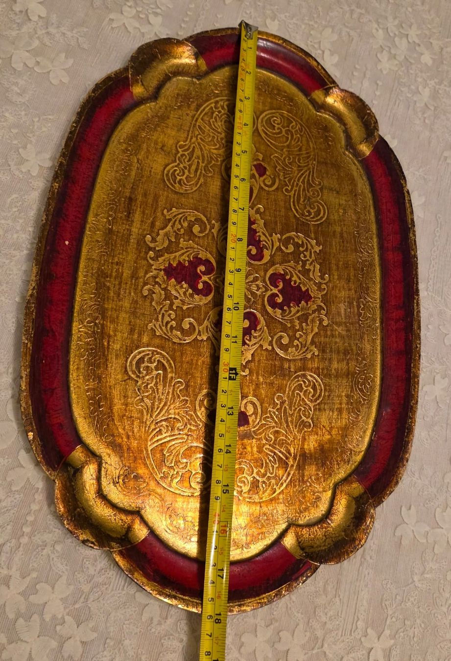 Servierplatten: Serviertablett, Gold, Rot, Vintage Stil – Gebraucht aus Rheinsulz von Dred 6