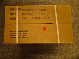 12xMenüs USA 1xBox A 12 MRE Outdoor Camping INS 2028