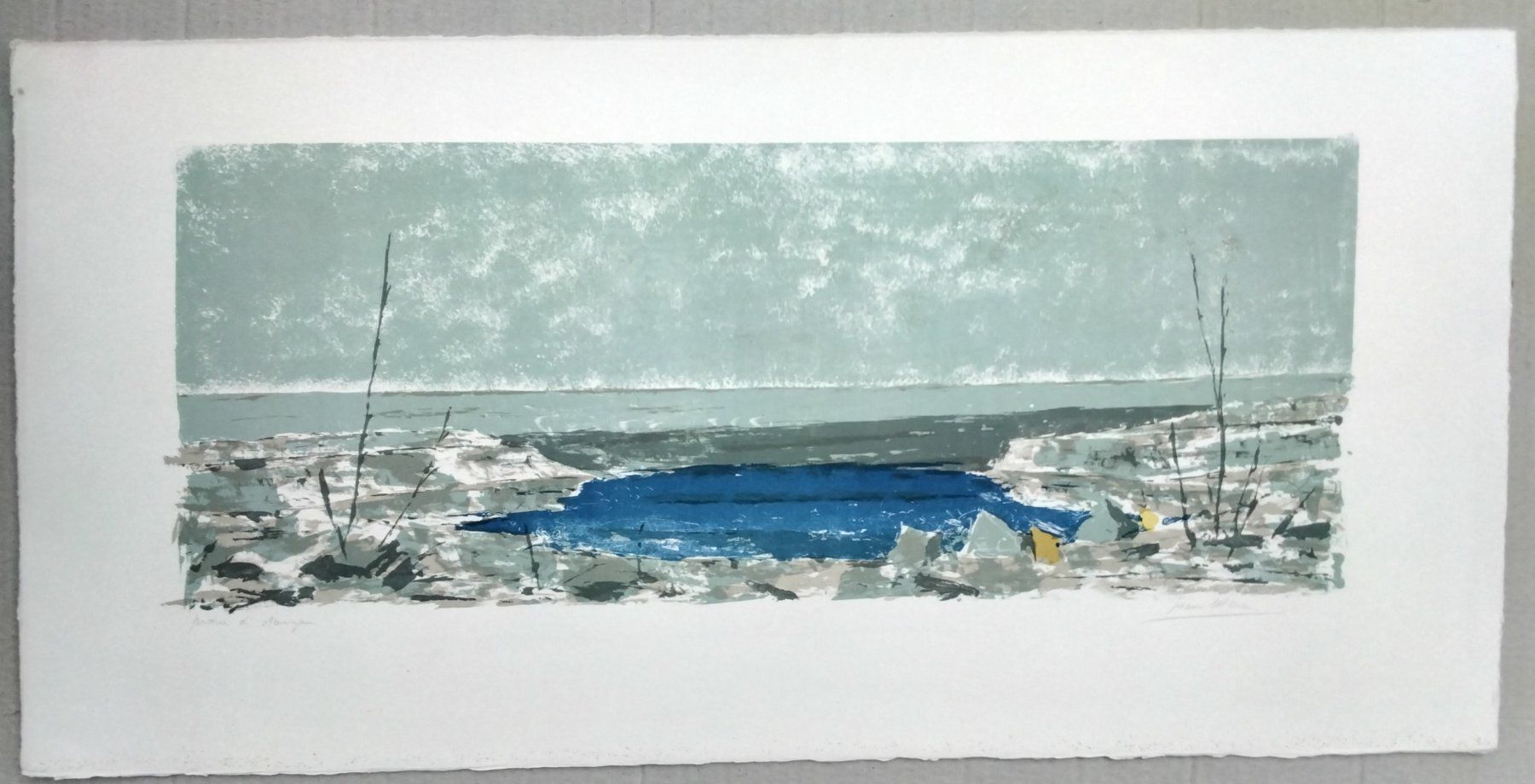 Grafica & Litografie: Ivan Mosca Lithographie Breitformat 'prova di stampa' signie – Usato da Cavigliano venduto da zamamasa 2