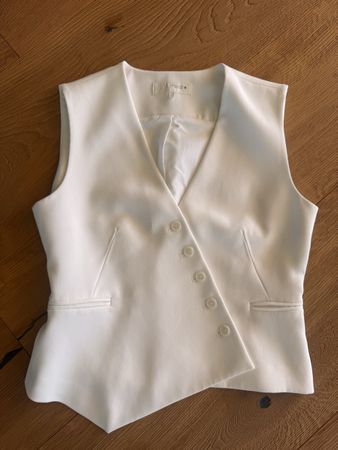 Zara Weste/Gilet Asymmetrische Knopfleiste Gr.S in weiss