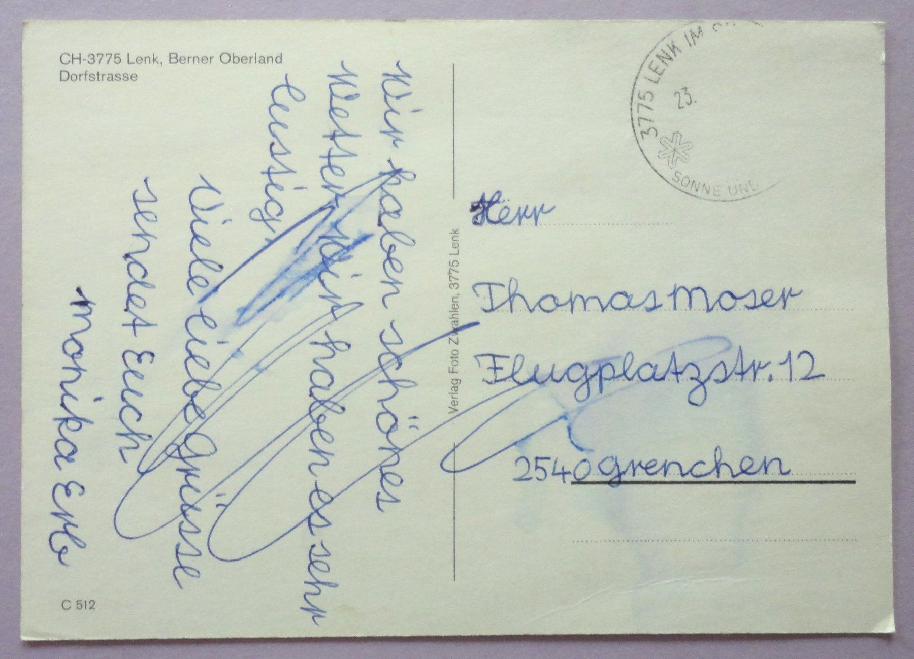 Cartoline postali: Lenk, B.O., Dorfstrasse – Difettoso da Fétigny venduto da Billy2miny 1