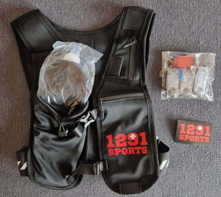 1291 Sports Running backpack with lights, soft flask
