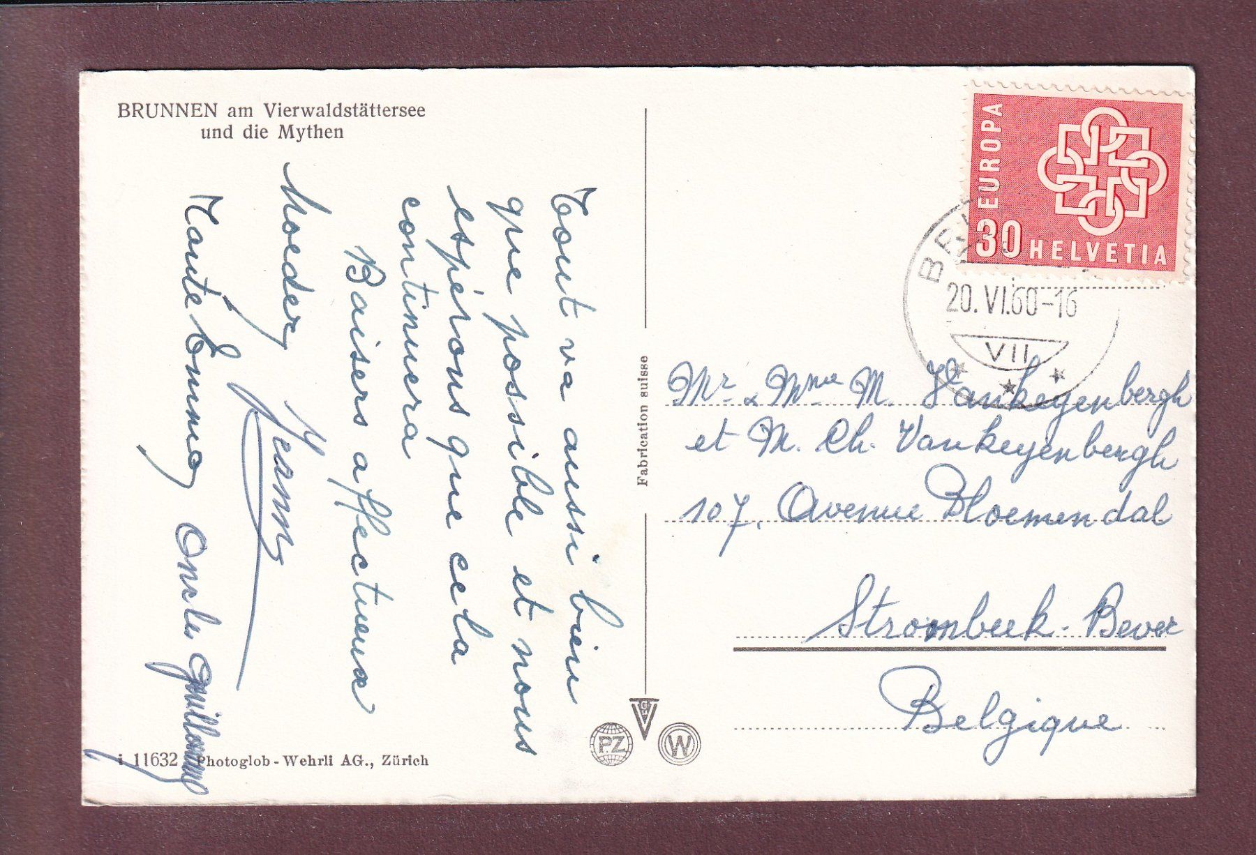 Cartes postales: BRUNNEN - Mythen - 1960 – D'occasion à Pully par nicecards 1