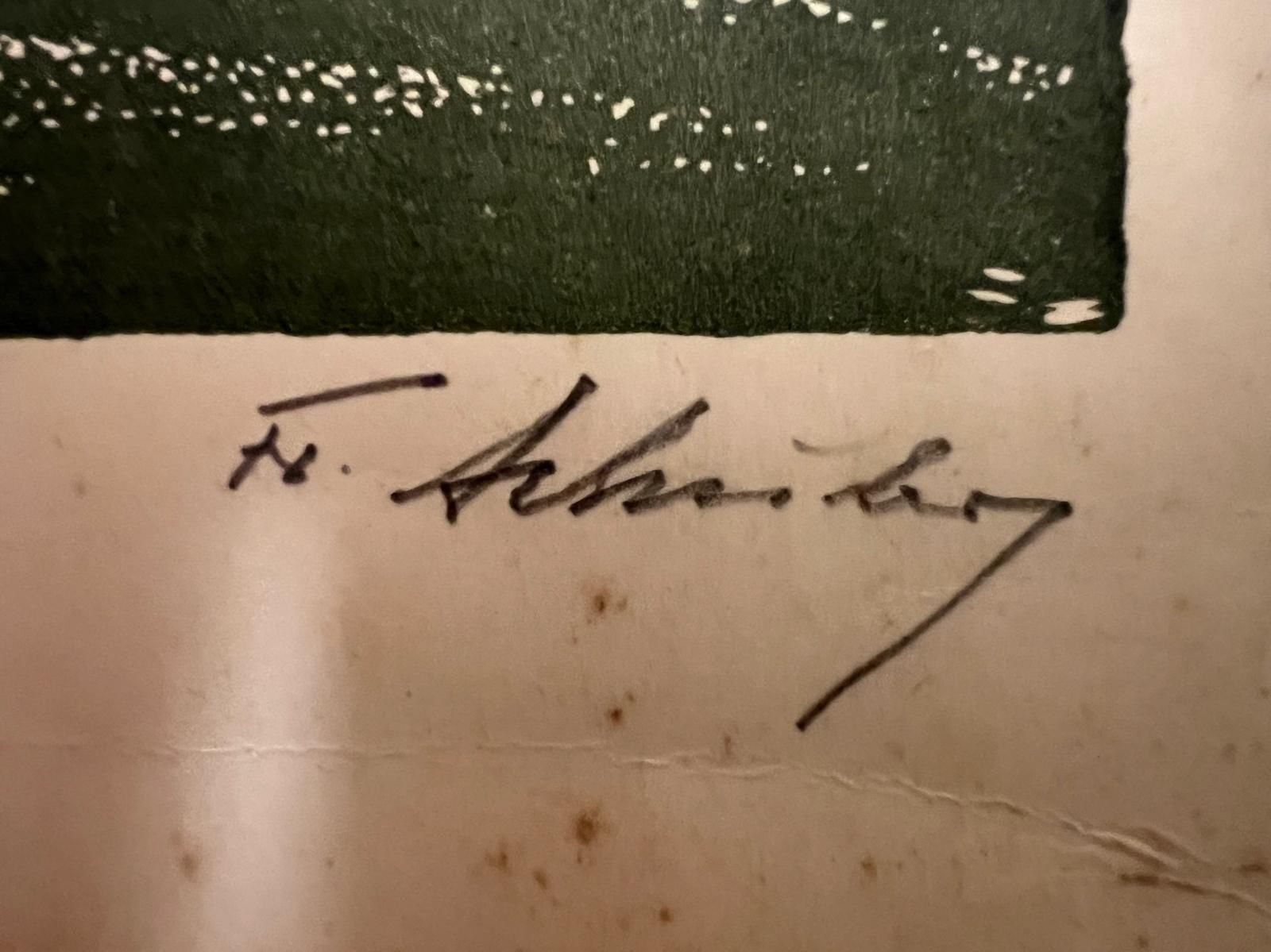 Xilografie: Linolschnitt oder Holzschnitt signiert - FS - um 1930 – Usato da Bern venduto da bergsee-copyright 1