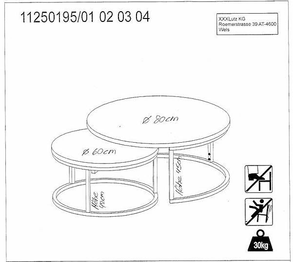 Tavoli: Couchtischset dunkel/hell-grau – Usato da Wiezikon b.Sirnach venduto da Gen1 1