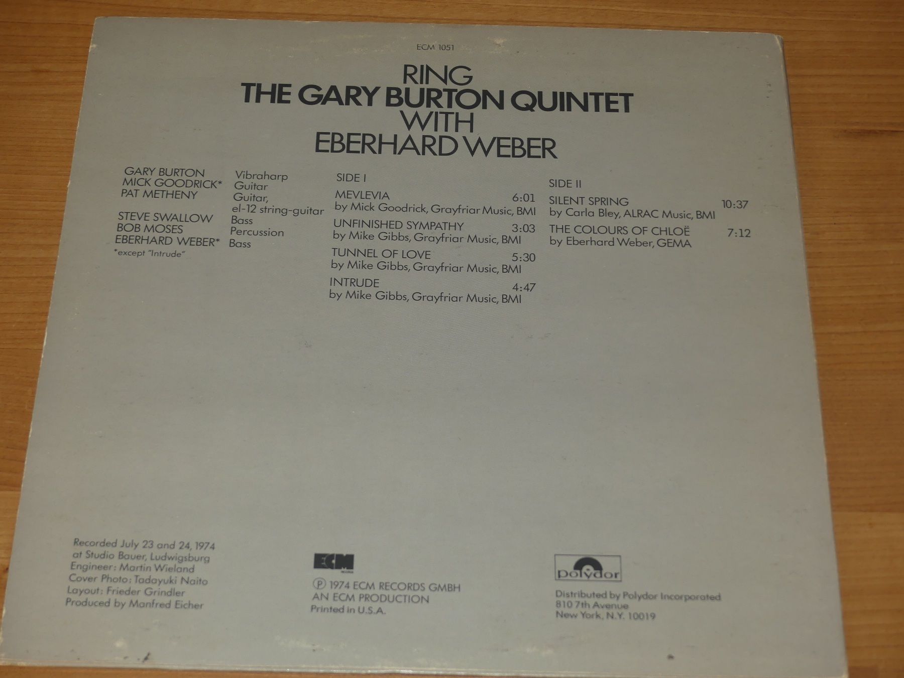 Vinyles: GARY BURTON QUINTET + EBERHARD WEBER: RING - ECM 1051 – Neuf (Voir description) à Fahrwangen par Swirl2 1