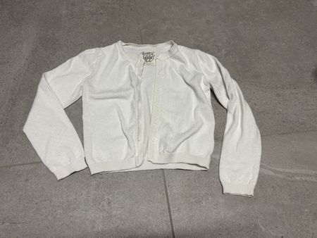 Gilet blanc jaquette fille taille 128 a 134
