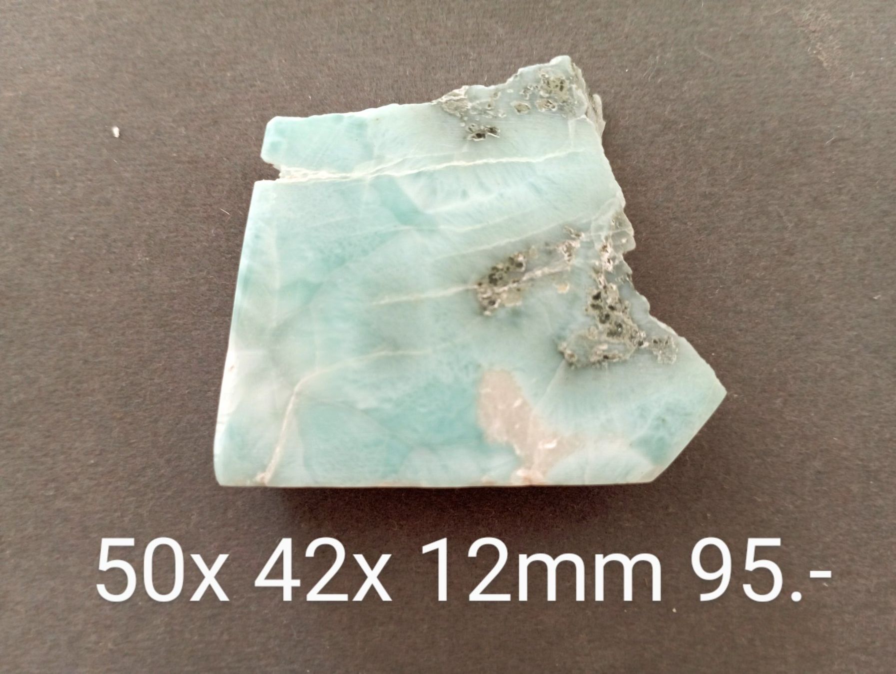 Edelsteine: Schöne LARIMAR -Platte 50x42x12 mm – Neu (gemäss Beschreibung) aus St. Gallen von nataraj