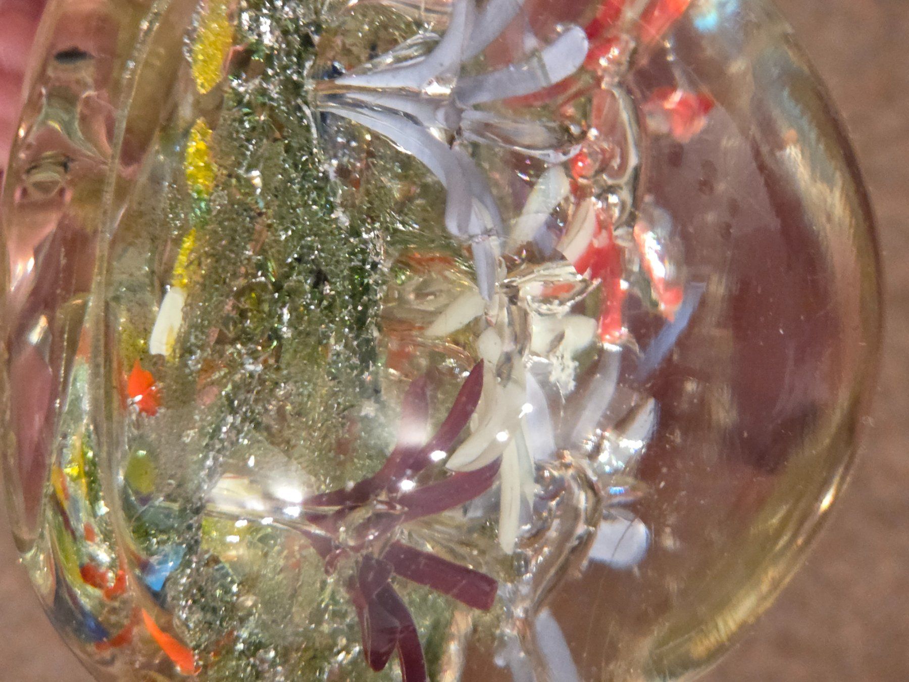 Tutte le decorazioni: Glaskugel mit eingeschlossenen Blumen und Glitter, Dekoob... – Usato da Niederlenz venduto da Moki123 2