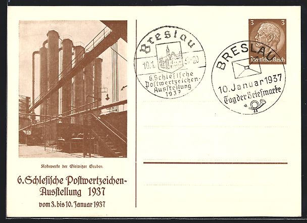 Ganzsachen: Breslau, 6. Schlesische Postwertzeichen- – Gebraucht aus Berlin von bartko-reher