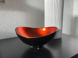 Elegante Design-Schale Rot Metallic / Emaille-Optik - NEU