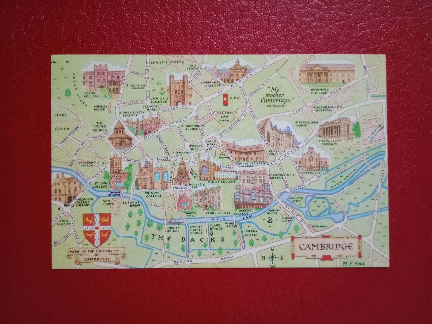 Cartoline postali: AK Cambridge England Lageplan – Usato da Küttigen venduto da Melisch1000
