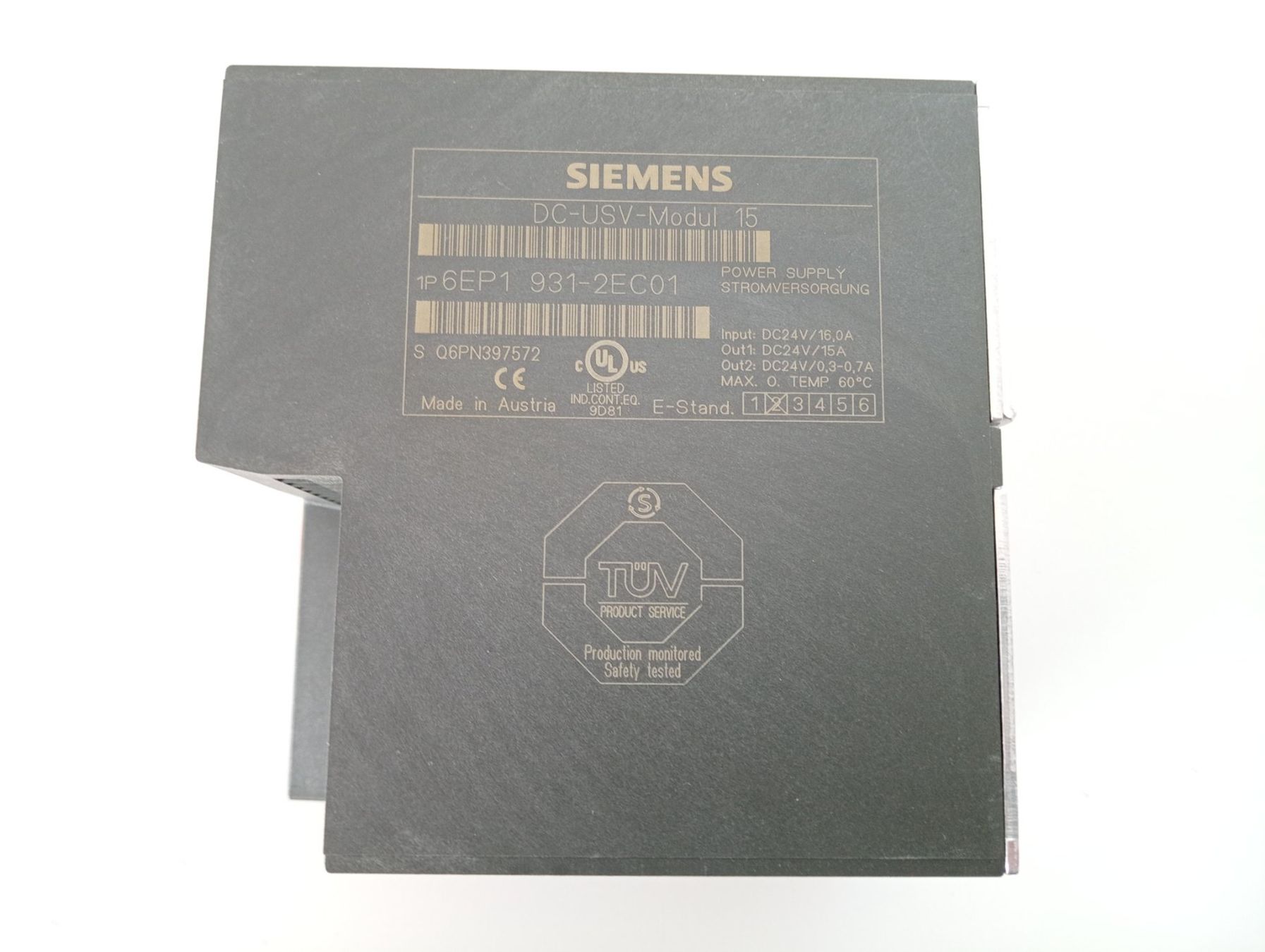 Siemens Sitop power DC-USV-Modul 15 / 6EP1931-2EC01 (Gebraucht) in ...