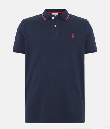 Herren Polo Shirt dunkelblau Gr XL Logo Stickerei