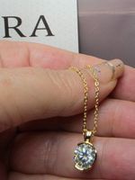 Collier argent avec diamant de moissanite de 2 ct certifié