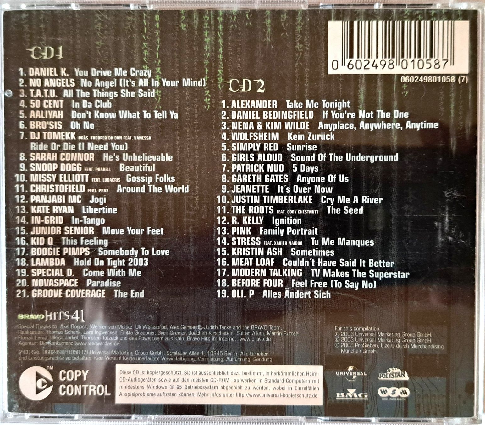 CD: Bravo Hits 41 – Usato da Tenniken venduto da mik_6mxg 7