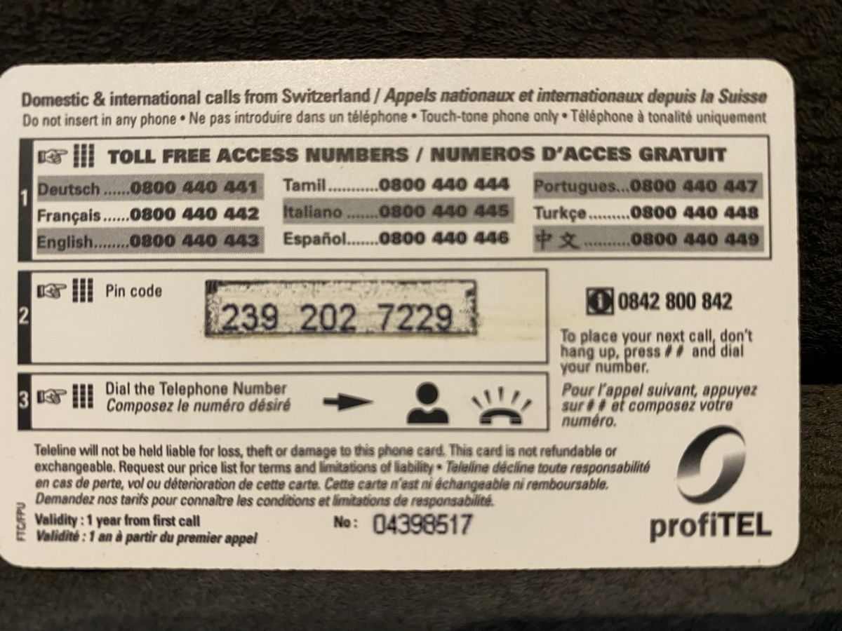 Schede telefoniche: Teleline – Usato da Lausanne venduto da babacard10 1