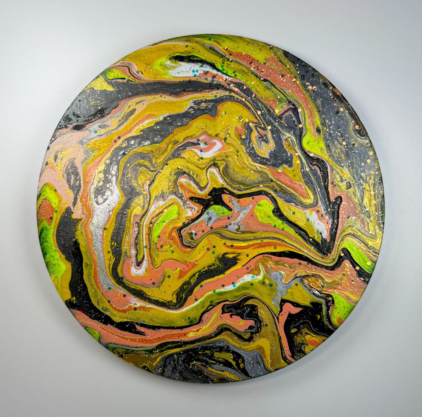 Dipinti: Acryl-Flüssigmalerei, kreisförmig – Usato da Schlieren venduto da MayaSheng1983