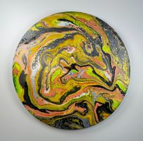 Acryl-Flüssigmalerei, kreisförmig