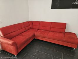 Ecksofa rot Stoff guter, gebrauchter Zustand