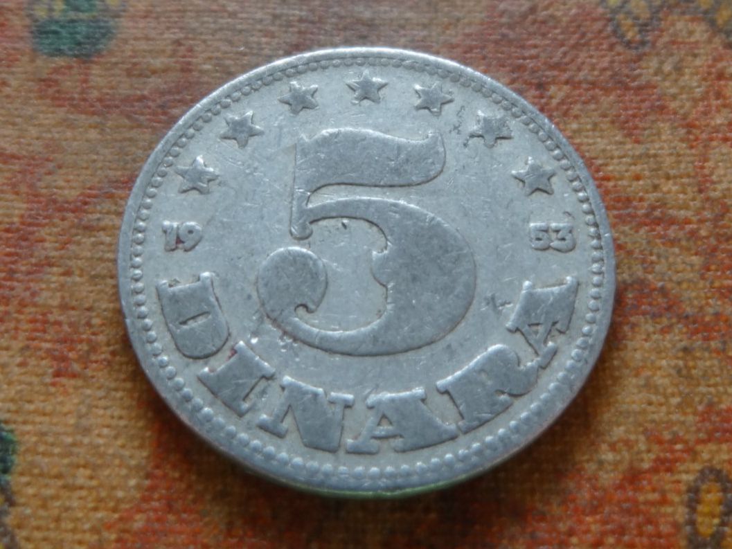 Tutti le monete: YOUGOSLAVIE  5  Dinara  1953 – Usato da Romanel-sur-Lausanne venduto da Swift13