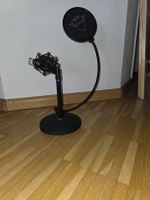 Mikrofonstativ mit Pop-Schutz und Spinne Schwarz