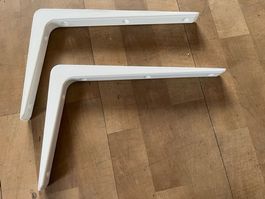 2. Stk. Aluminiumkonsolen weiss, 20 / 30 cm Schenkel